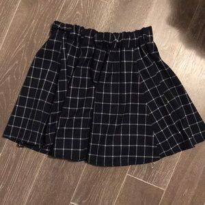 Checkered Flare Mini Skirt